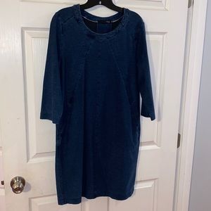 Jean stretch dress with pockets